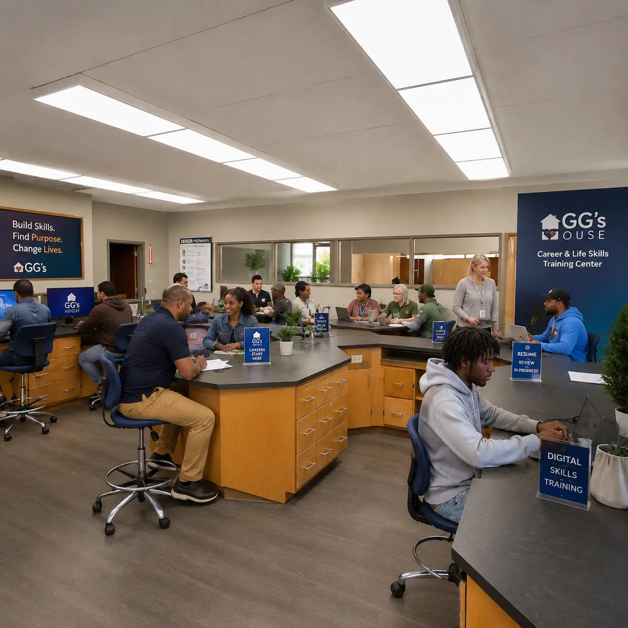 Illustrative concept of a future science and practical-learning room