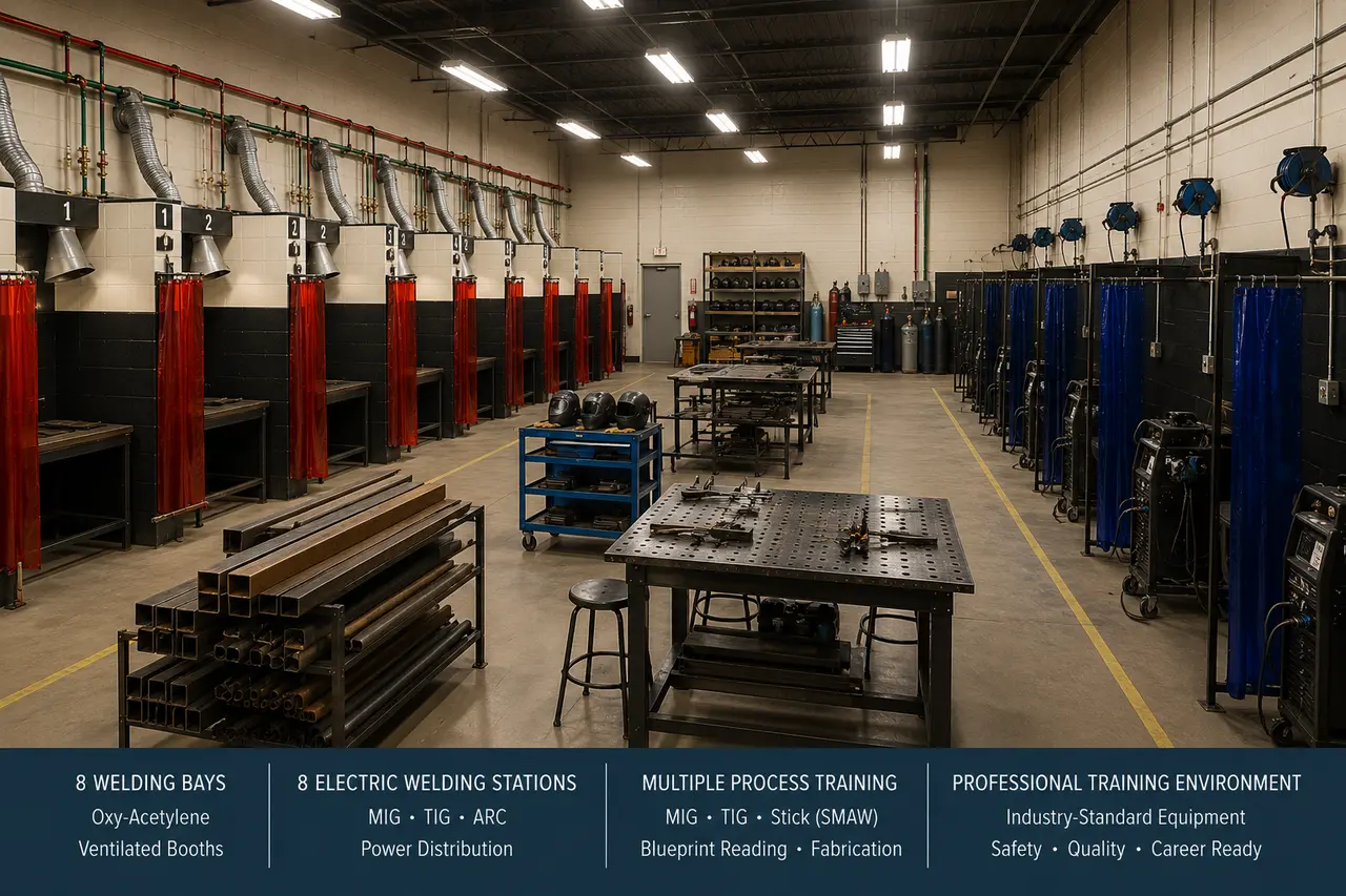 Illustrative concept of a future welding and fabrication learning shop